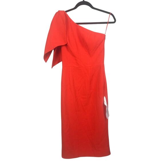 Dress the Population Women's Dress Tiffany One Shoulder Midi Sheath Size S NWT - Picture 4 of 9